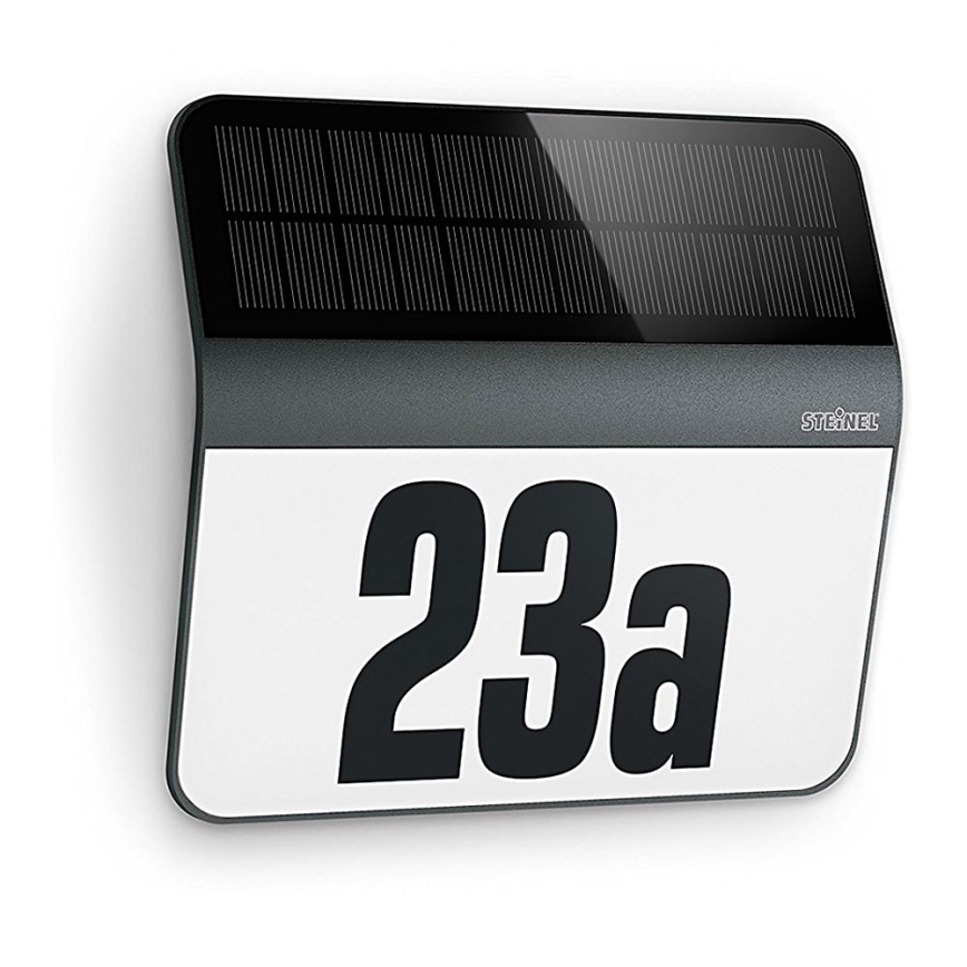 STEINEL 035730 - Saulės energija įkraunamas LED namo numeris XSolar LH-N LED/0,03W IP44 2500 mAh