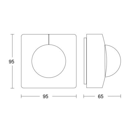 Steinel 057237 – Judesio jutiklis IS 3360 DALI-2 IP54 kvadratinis baltas