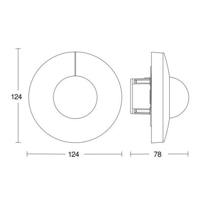 Steinel 057268 – Judesio jutiklis IS 3360 DALI-2 IP20 apvalus baltas