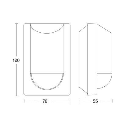 Steinel 057664 – Lauko infraraudonųjų spindulių jutiklis IS 2180-2 230V IP54 antracitas