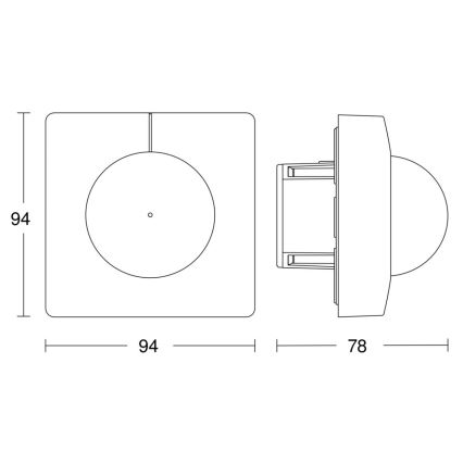 Steinel 058142 – Judesio jutiklis IS 3180 V3 KNX kvadratinis baltas