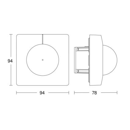 Steinel 058265 – Judesio jutiklis IS 345 V3 KNX kvadratinis baltas