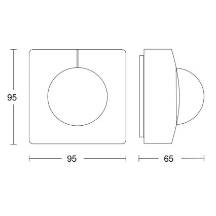 Steinel 058296 – Judesio jutiklis IS 345 MX Highbay V3 KNX IP54 kvadratinis baltas