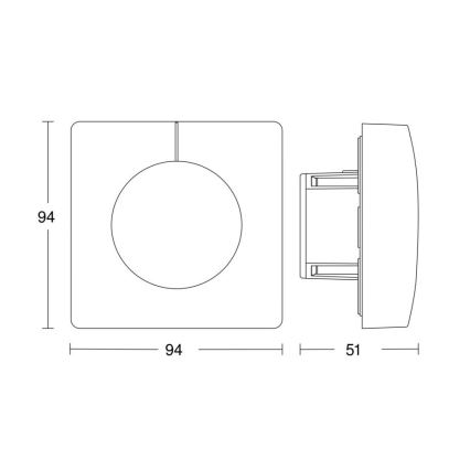 Steinel 058326 - Šviesos jutiklis Dual V3 KNX kvadratinis baltas