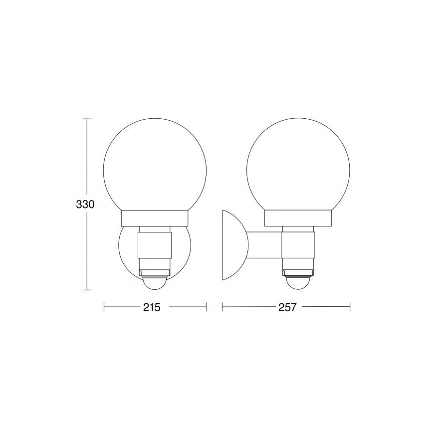 Steinel 059880 - LED Lauko šviestuvas su jutikliu L 115 1xE27/60W/230V IP44