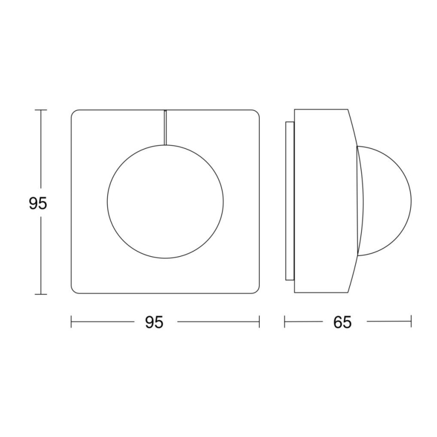 Steinel 068561 – Judesio jutiklis IS 3360 40m V3 KNX IP54 kvadratinis juodas