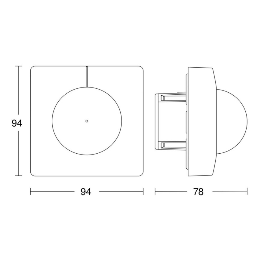 Steinel 068578 – Judesio jutiklis IS 3360 40m V3 KNX kvadratinis juodas