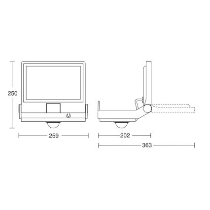 Steinel 069551 - LED prožektorius su jutikliu XLED PRO ONE Plus S LED/33,8W/230V IP44 3000K antracitas + nuotolinio valdymo pultas