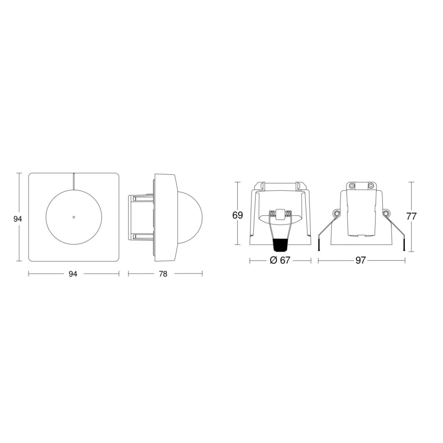 Steinel 079680 – Judesio jutiklis IS 345 KNX kvadratinis baltas