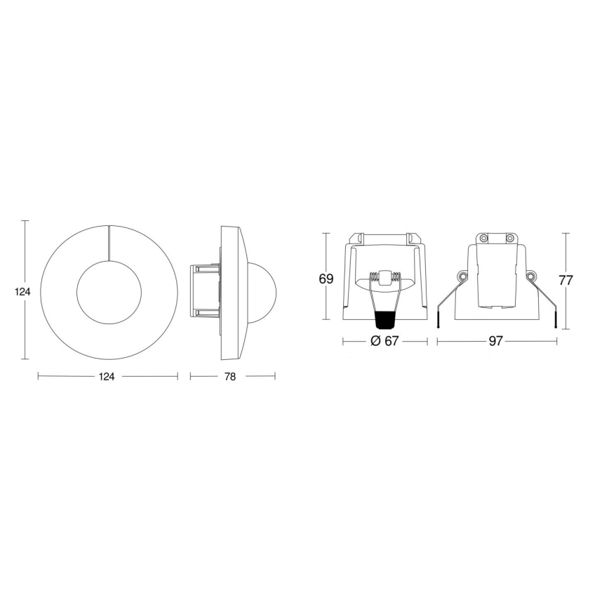 Steinel 079703 - Judesio jutiklis IS 345 KNX IP54 apvalus balta