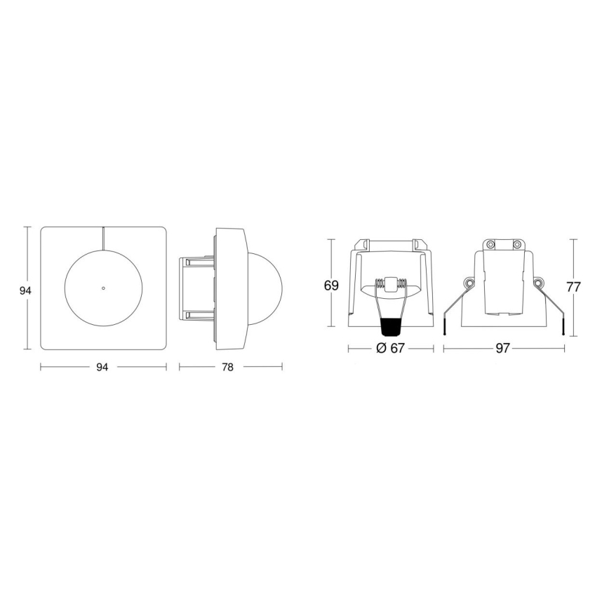 Steinel 080624 – Judesio jutiklis IS 3360 DALI-2 APC kvadratinis baltas