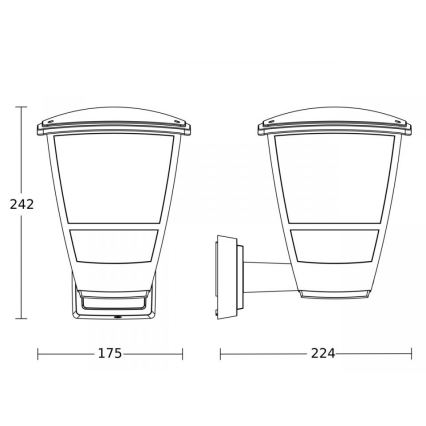 Steinel 084752 - Lauko sieninis šviestuvas L10 1xE27/15W/230V IP44