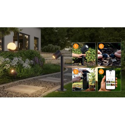 Steinel 089337 - LED RGBW lauko šviestuvas LED/7,9W/24V IP65