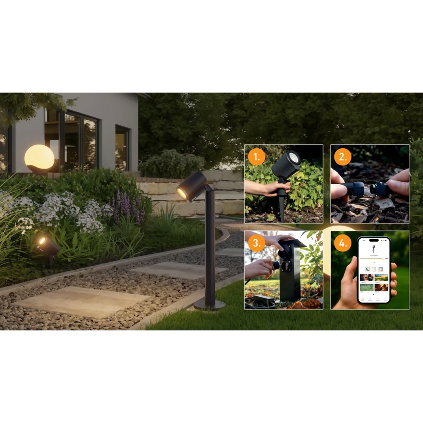 Steinel 089337 - LED RGBW lauko šviestuvas LED/7,9W/24V IP65