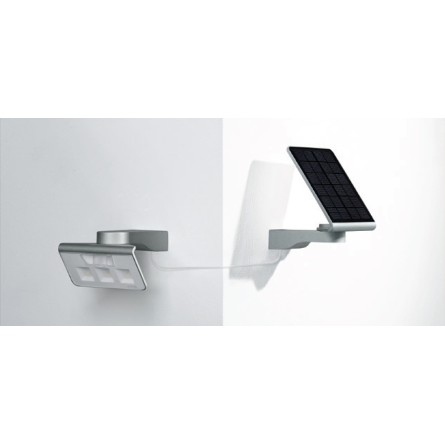 STEINEL 671013 - Saulės LED-Prožektoriaus šviestuvas XSolar L-S 1,2W/LED sidabras IP44 2500 mAh
