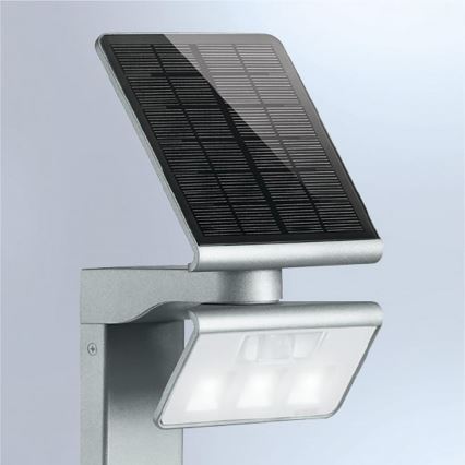 STEINEL 671211 - Saulės jutiklis LED prožektorius XSolar GL-S 0,5W/LED sidabras IP44 2500 mAh