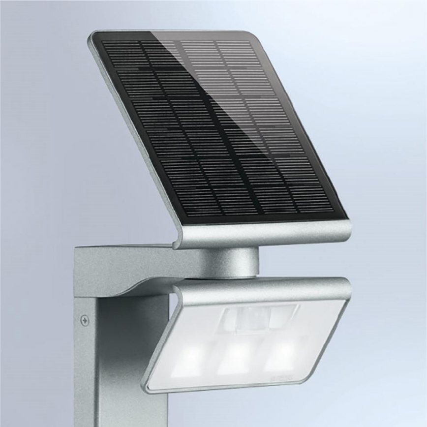 STEINEL 671211 - Saulės jutiklis LED prožektorius XSolar GL-S 0,5W/LED sidabras IP44 2500 mAh