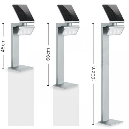 STEINEL 671211 - Saulės jutiklis LED prožektorius XSolar GL-S 0,5W/LED sidabras IP44 2500 mAh