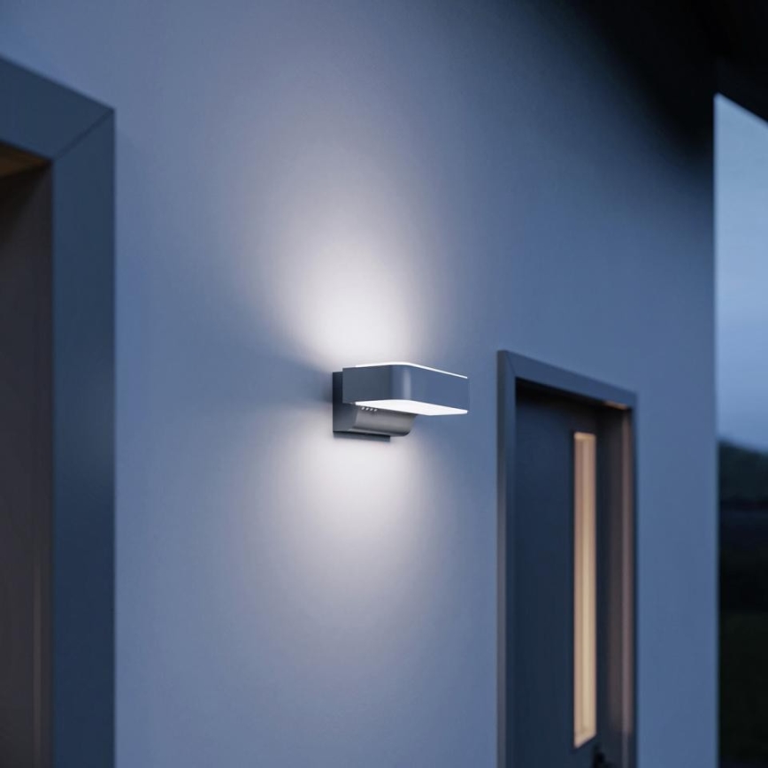 STEINEL 87562 - LED Lauko sieninis šviestuvas su jutikliu L 810 SC LED/9,8W/230V IP44 sidabras