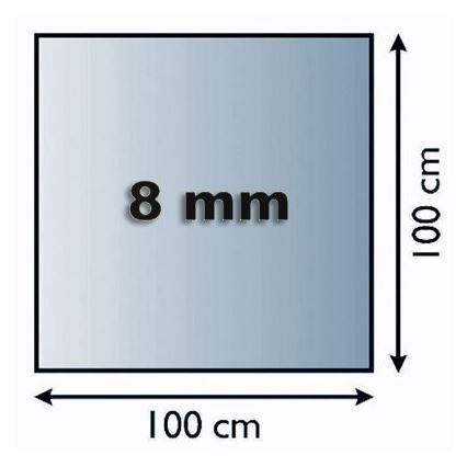 Stiklas po židiniu 1000x1000x8 mm kvadratas