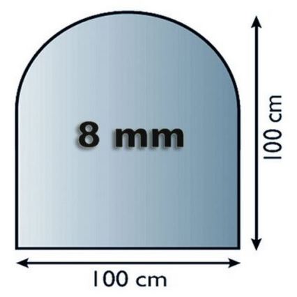 Stiklas po židiniu 1000x1000x8 mm pusiau arka