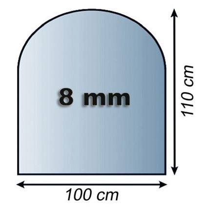 Stiklas po židiniu 1100x1000x8 mm pusiau arka