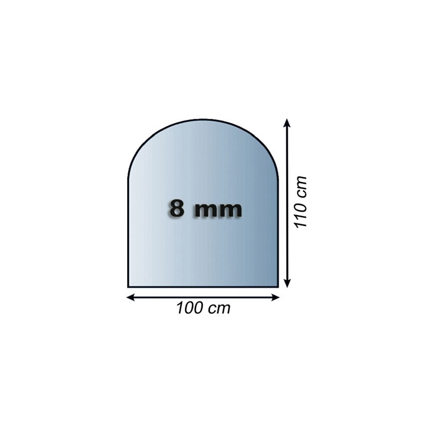 Stiklas po židiniu 1100x1000x8 mm pusiau arka