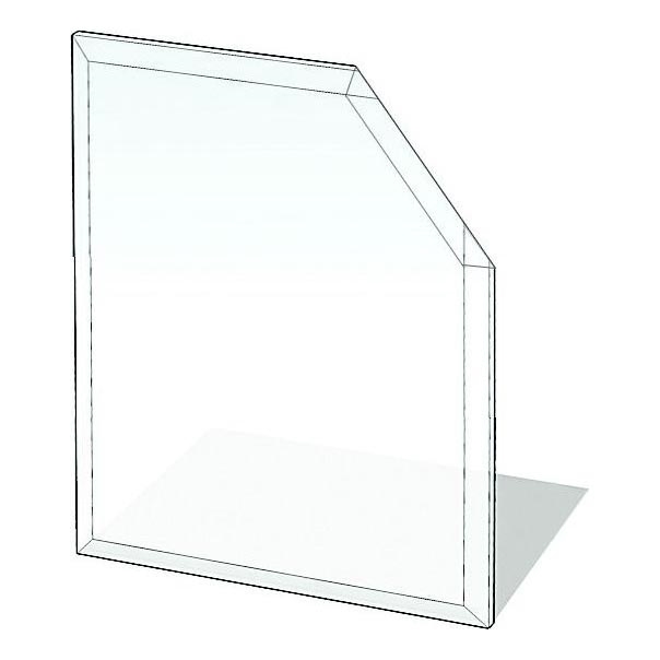 Stiklas po židiniu 1100x1100x8 mm nuožulnus kvadratas
