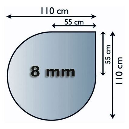 Stiklas po židiniu 1100x1100x8 mm tear