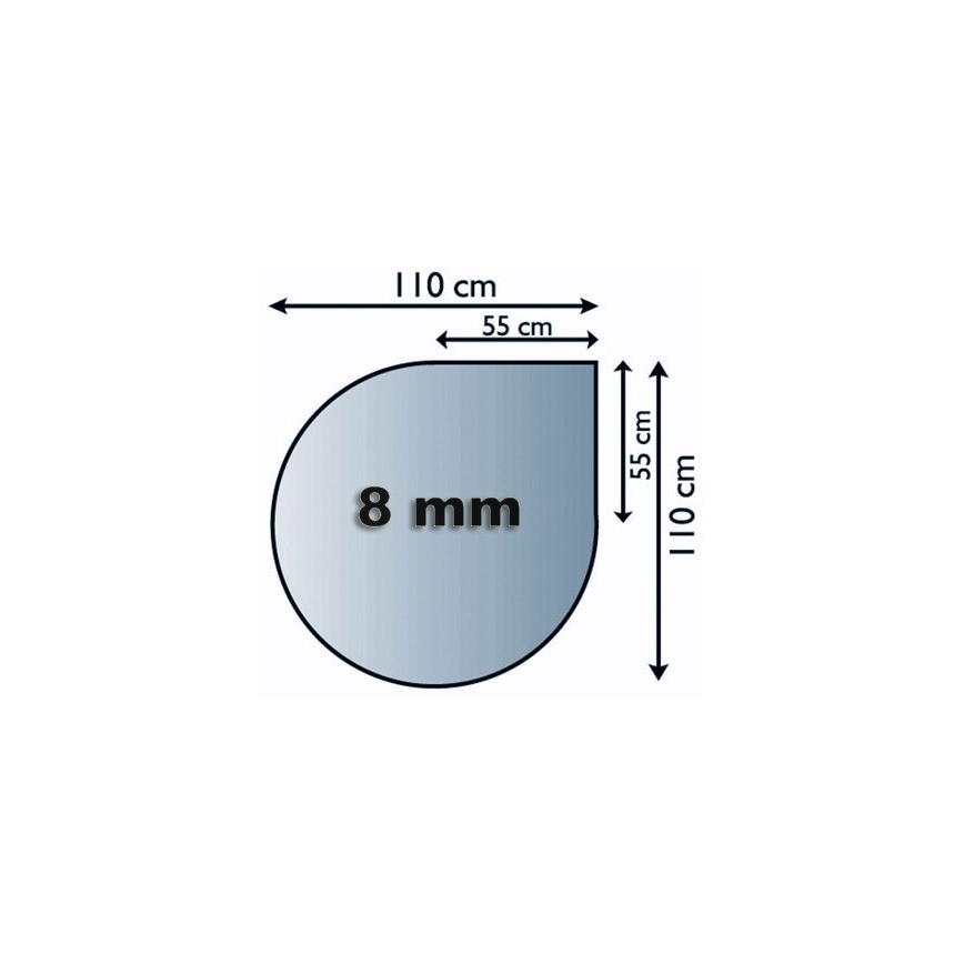 Stiklas po židiniu 1100x1100x8 mm tear