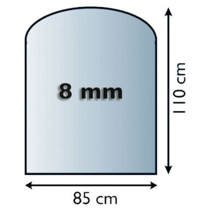 Stiklas po židiniu 1100x850x8 mm pusiau arka