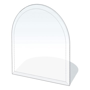 Stiklas po židiniu 1200x1000x8 mm pusiau arka