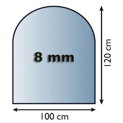Stiklas po židiniu 1200x1000x8 mm pusiau arka