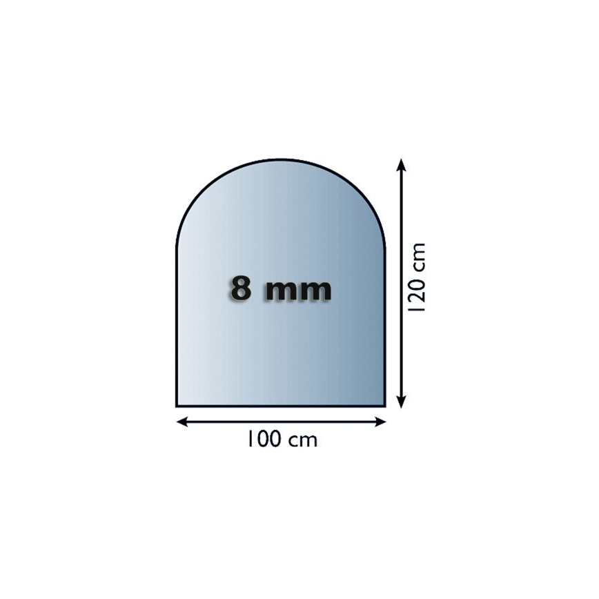 Stiklas po židiniu 1200x1000x8 mm pusiau arka