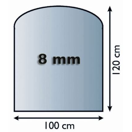 Stiklas po židiniu 1200x1000x8 mm pusiau arka
