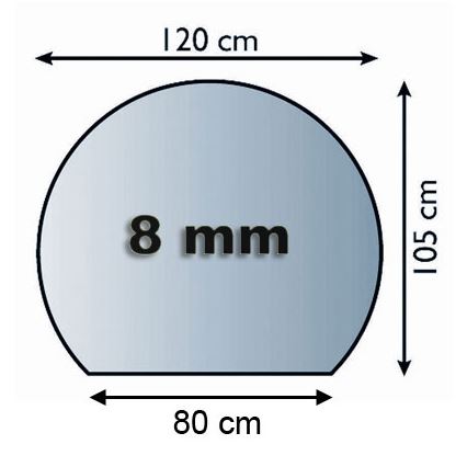 Stiklas po židiniu 1200x1050x8 mm puslankiu
