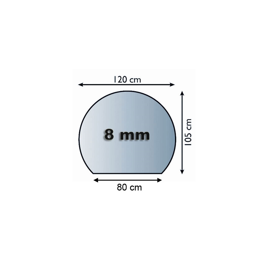 Stiklas po židiniu 1200x1050x8 mm puslankiu