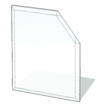 Stiklas po židiniu 1250x1250x8 mm nuožulnus kvadratas
