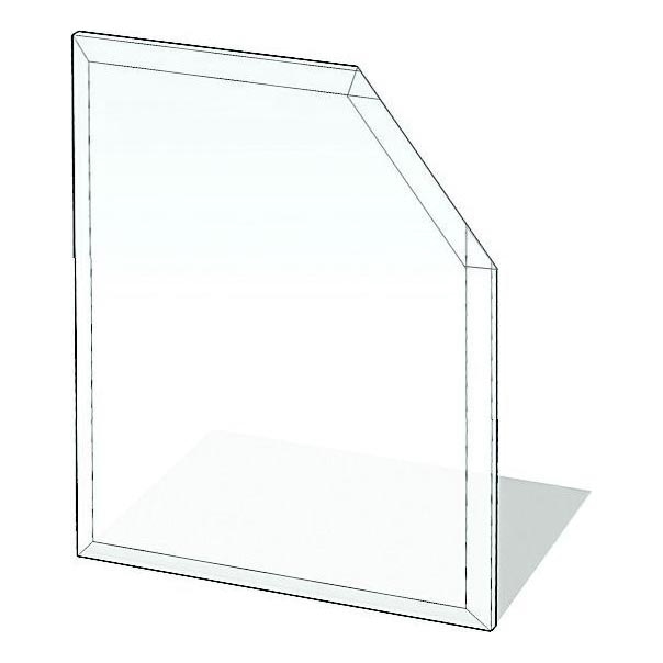 Stiklas po židiniu 1250x1250x8 mm nuožulnus kvadratas