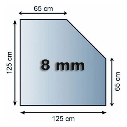 Stiklas po židiniu 1250x1250x8 mm nuožulnus kvadratas