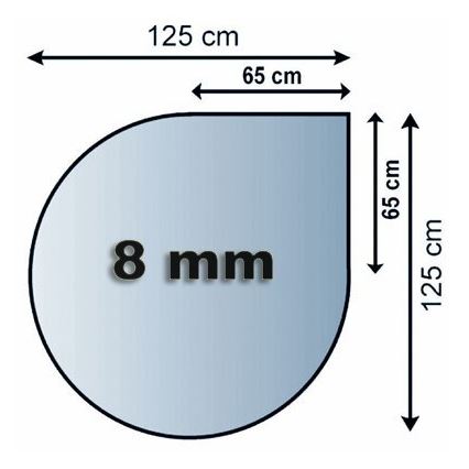 Stiklas po židiniu 1250x1250x8 mm tear