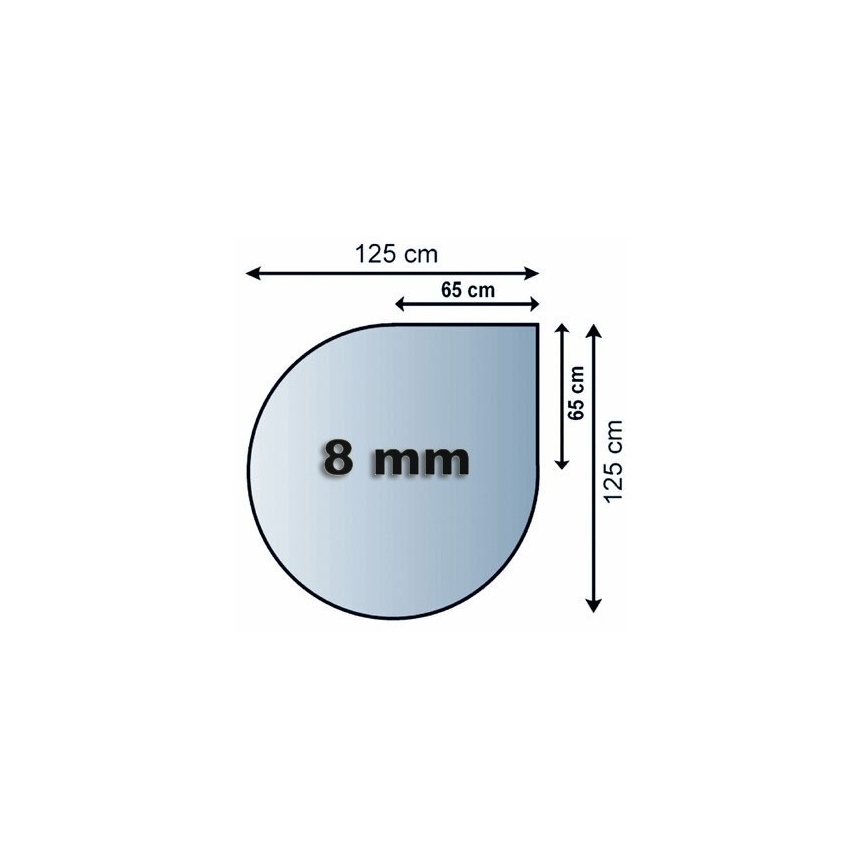 Stiklas po židiniu 1250x1250x8 mm tear