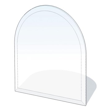 Stiklas po židiniu 1300x1200x8 mm pusiau arka