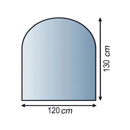 Stiklas po židiniu 1300x1200x8 mm pusiau arka
