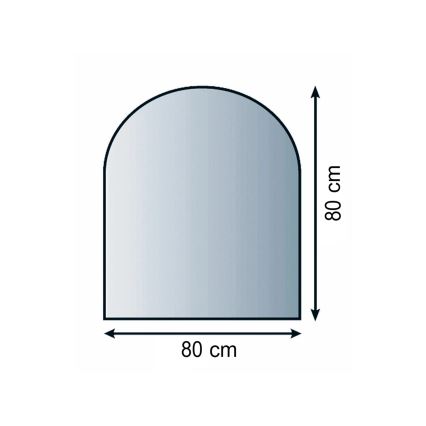 Stiklas po židiniu 800x800x8 mm pusiau arka