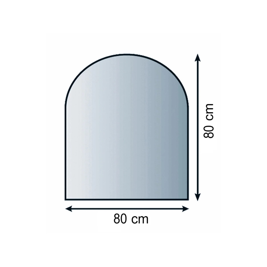 Stiklas po židiniu 800x800x8 mm pusiau arka