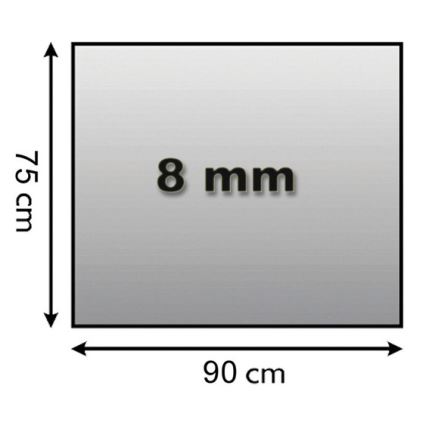 Stiklas po židiniu 900x750x8 mm stačiakampis