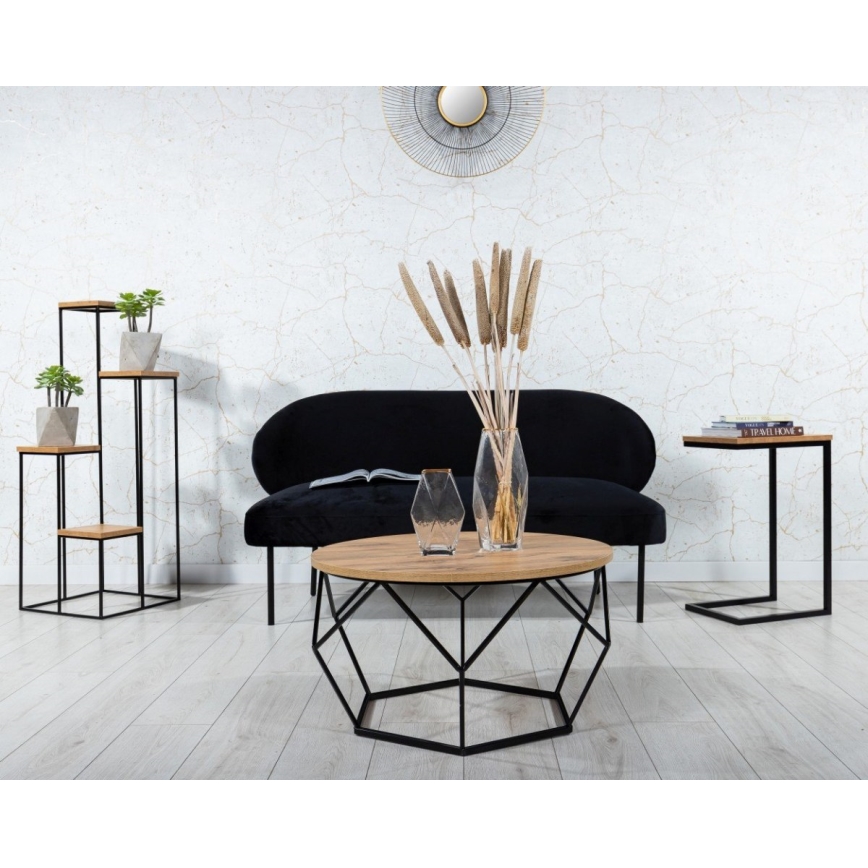 Gėlių stovė 110x40 cm juoda/ruda