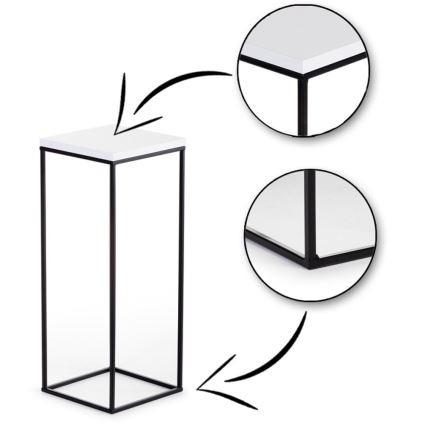 Stovas gėlėms BASICLOFT 80x24 juoda/balta
