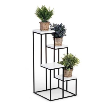 Stovas gėlėms KASKADA 70x34 juoda/balta